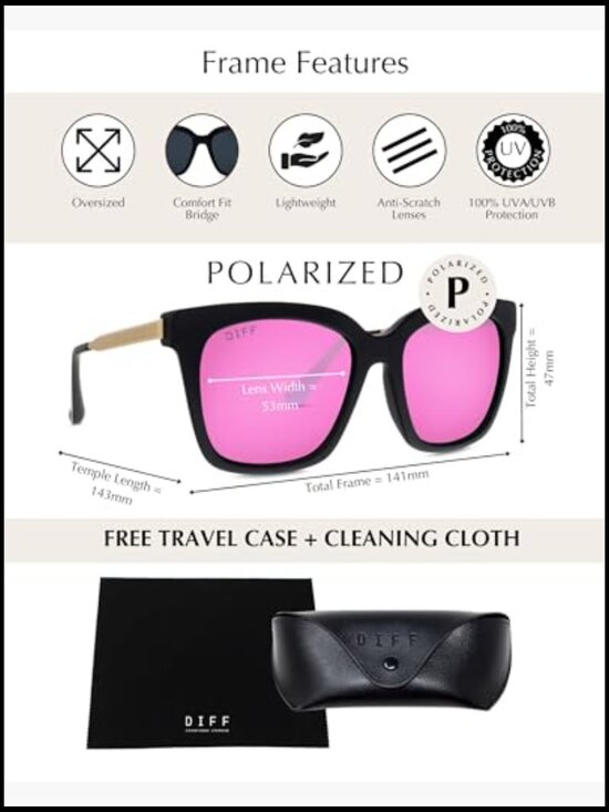 Square Oversized Sunglasses UV400 Polarized Protection main image 5